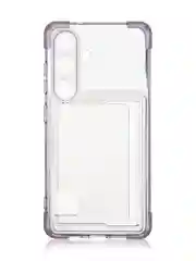 Лавандовый чехол для Samsung Galaxy S24 противоударный ROSCO силиконовый с карманом для карт