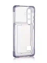Лавандовый чехол для Samsung Galaxy S24 противоударный ROSCO силиконовый с карманом для карт