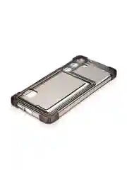 Черный чехол для Samsung Galaxy S24 противоударный ROSCO силиконовый с карманом для карт