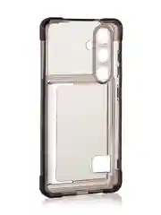 Черный чехол для Samsung Galaxy S24 противоударный ROSCO силиконовый с карманом для карт