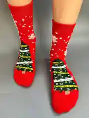 Лесной зеленый носки женские новогодние