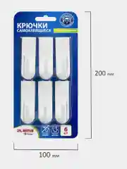 Крючки самоклеящиеся для ванной Laima Home, пластик, 6 штук, 6,6 х 2,1 см, 608793