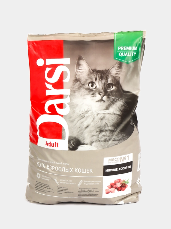DARSI, Сухой корм для кошек, Adult, Мясное ассорти, 10 кг