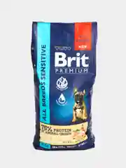 BRIT PREMIUM, Сухой корм с лососем и индейкой для собак "Dog Sensitive", 15 кг