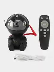 Черный ночник Звездное небо, лазерный проектор, "Космонавт", LED, звездное небо, 8 режимов