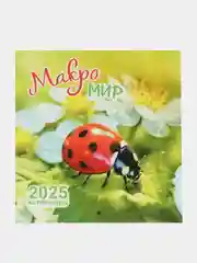 Белый перекидной настенный календарь на скрепке на 2025 год. 70 видов