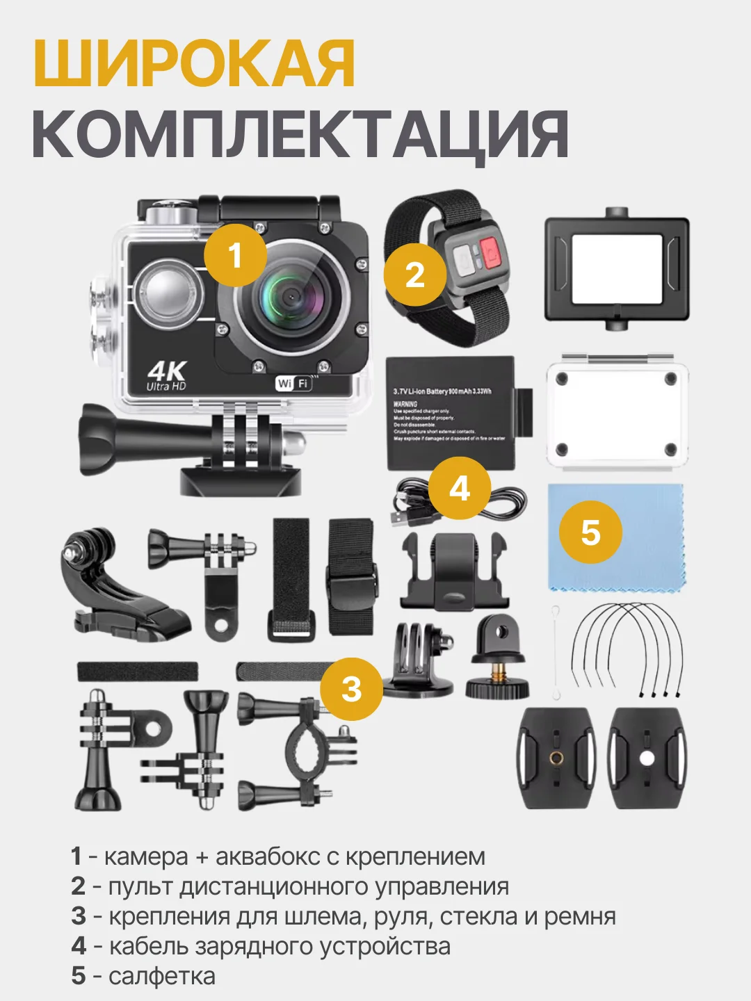 Экшн камера 4k водонепроницаемая / Экшен камера Easy