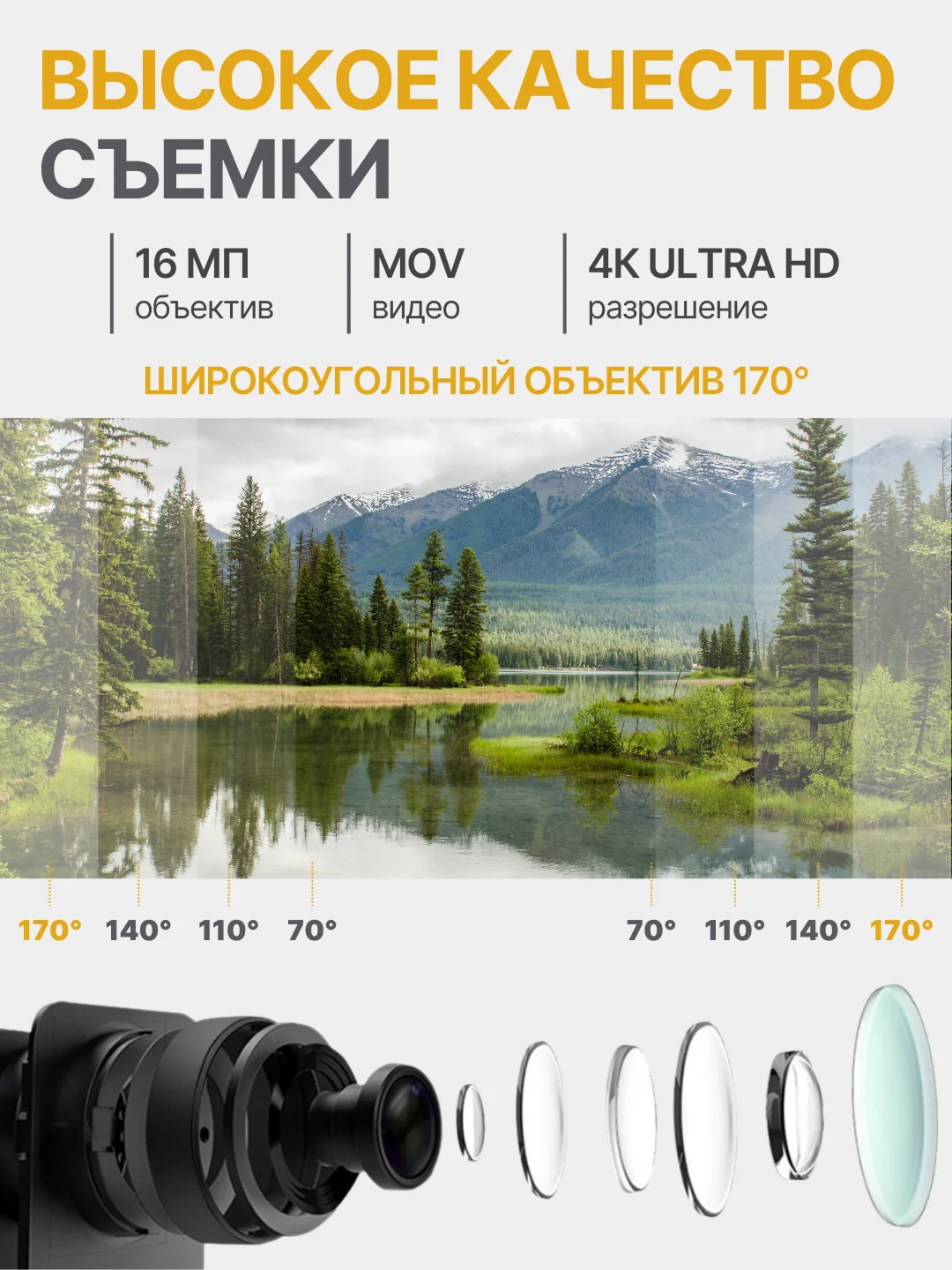 Экшн камера 4k водонепроницаемая / Экшен камера Easy