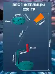Серый ящик рыболовный, зимний, 10 жерлиц "Фишка от Петрова"