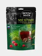 Чай черный крупнолистовой Вкусы мира, с сосновыми шишками и клюквой, 50 г