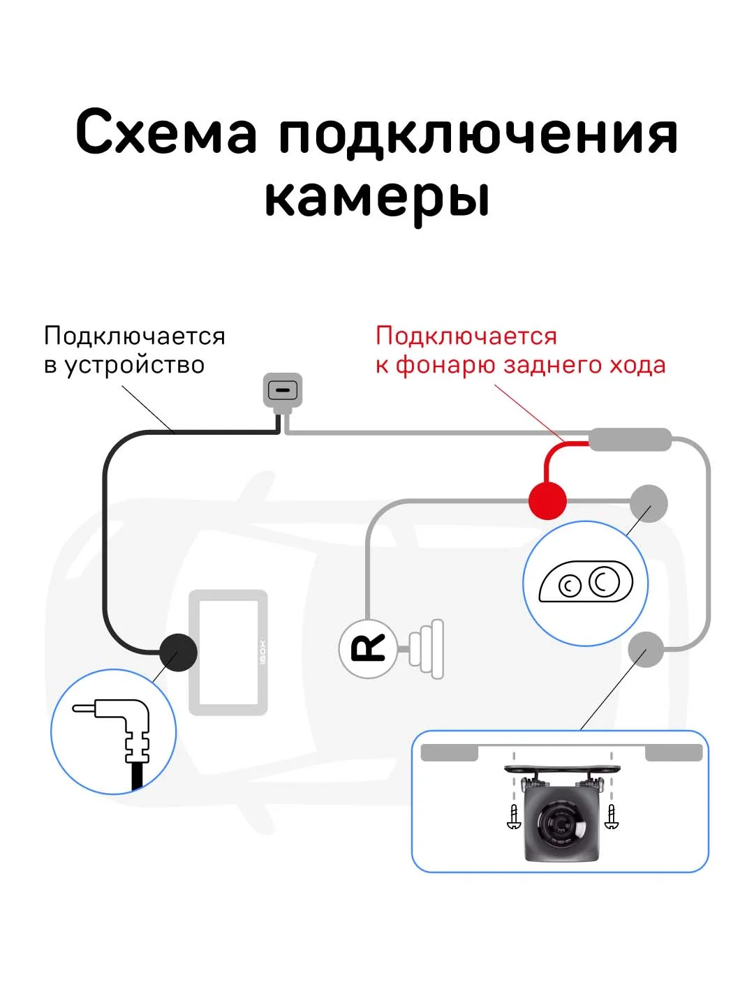 Камера заднего вида iBOX RC FHD1 для комбо-устройств