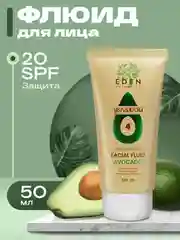 Eden Avocado флюид для лица увлажняющий SPF20 c экстрактом авокадо АНА-кислотами, 50 мл