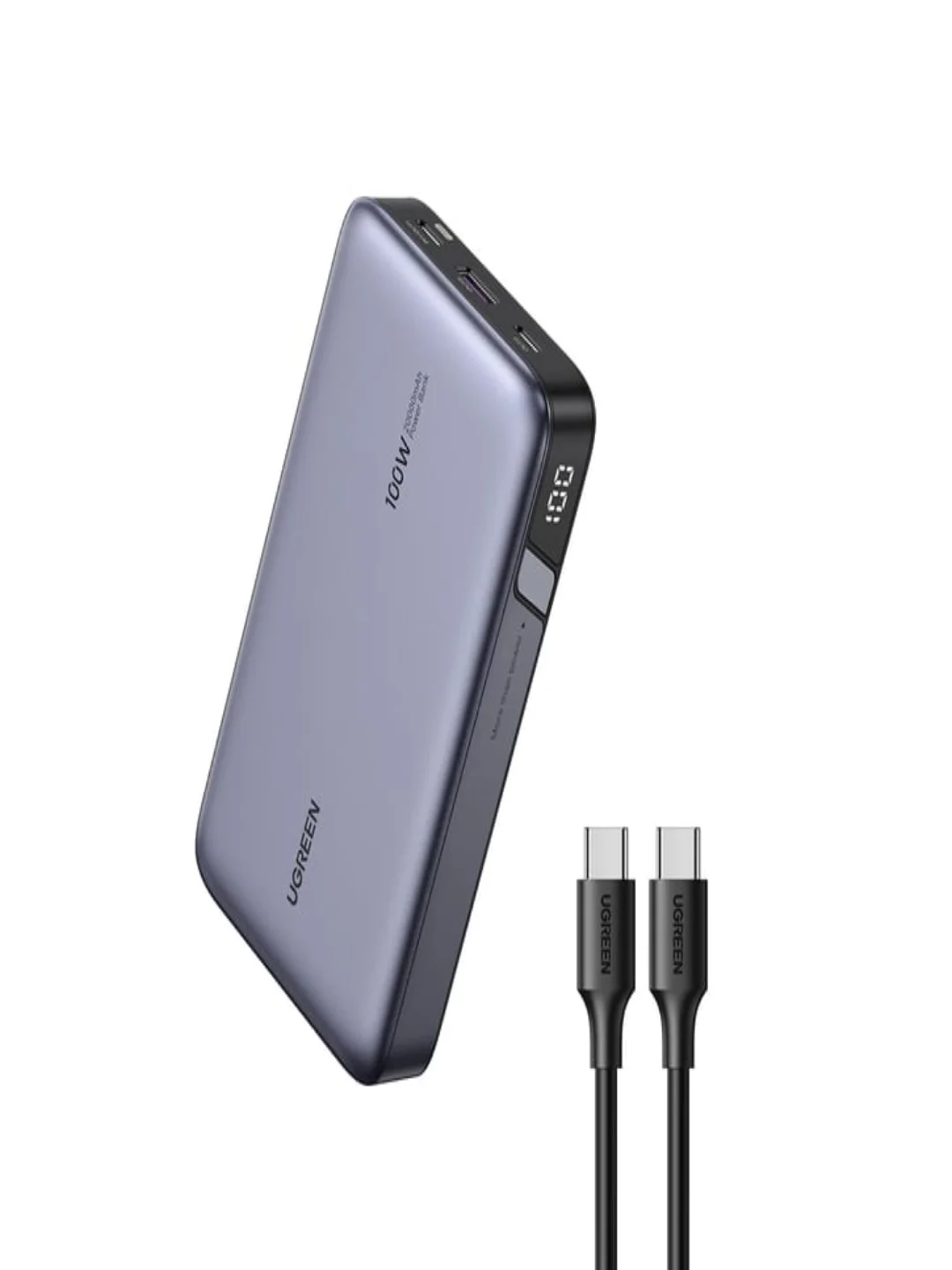 Внешний аккумулятор Ugreen PB720 (25188)  PD 100W Power Bank 20000mAh - Gray