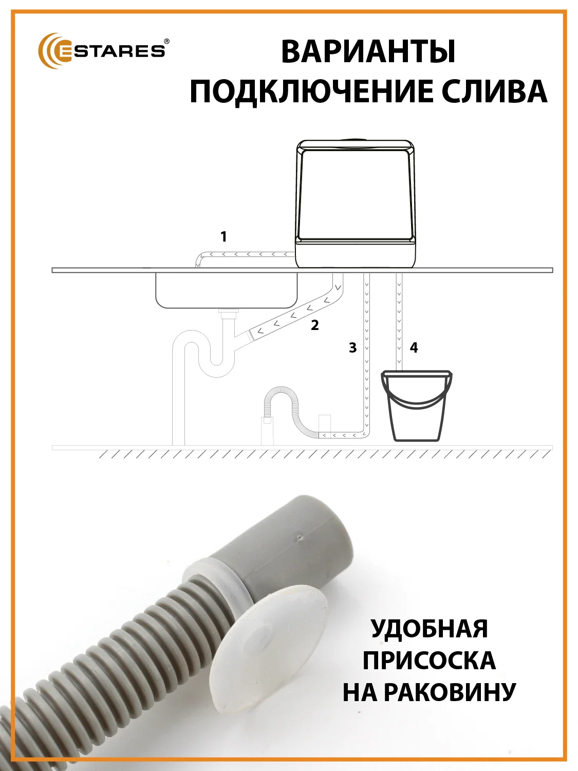 Черный компактная посудомоечная машина Estares EASYmini 900W ,428x425x458, черная и белая