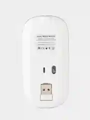 Белый мышь беспроводная с Bluetooth и USB-адаптер, бесшумная с USB зарядкой, 2.4GHz для ноутбука