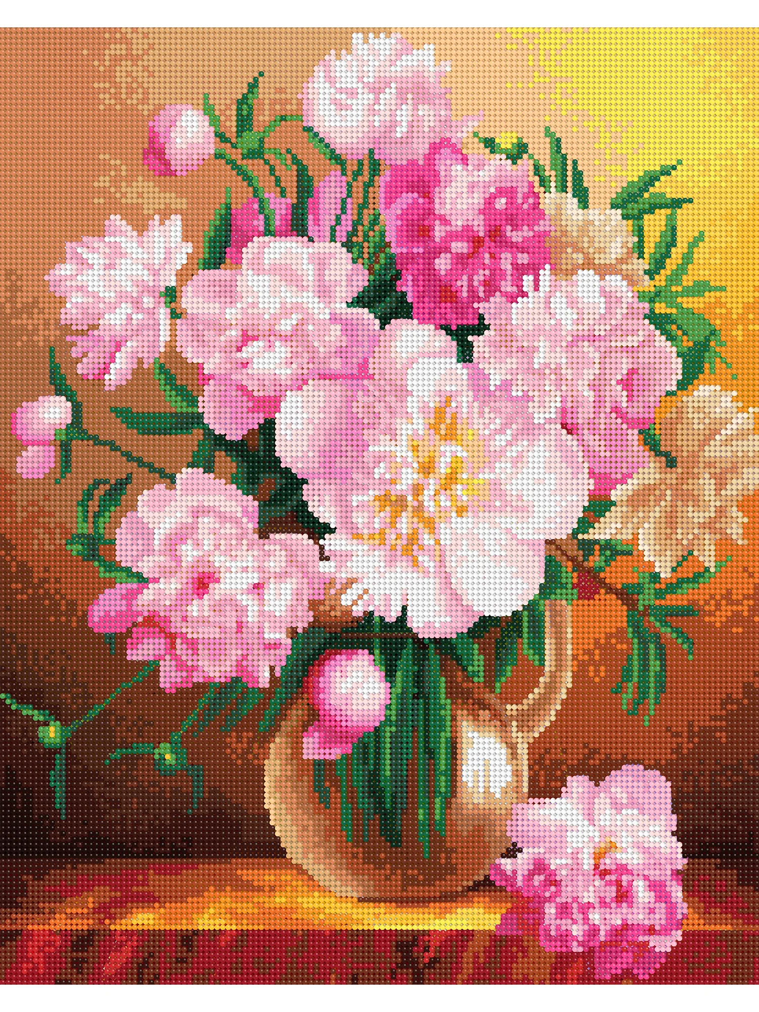 "Нежный букет. Цветы" алмазная мозаика на подрамнике, 40 х 50, "Art on Canvas"