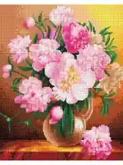 "Нежный букет. Цветы" алмазная мозаика на подрамнике, 40 х 50, "Art on Canvas"