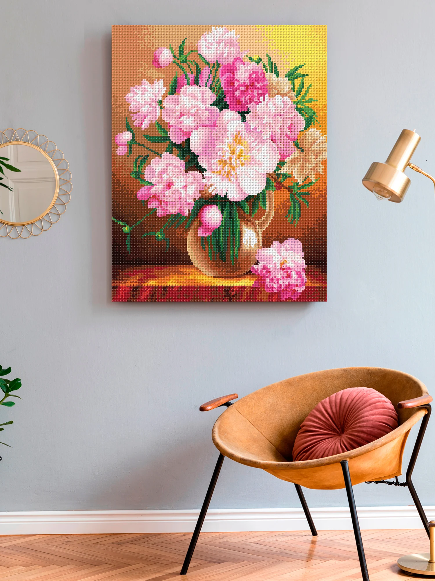 "Нежный букет. Цветы" алмазная мозаика на подрамнике, 40 х 50, "Art on Canvas"
