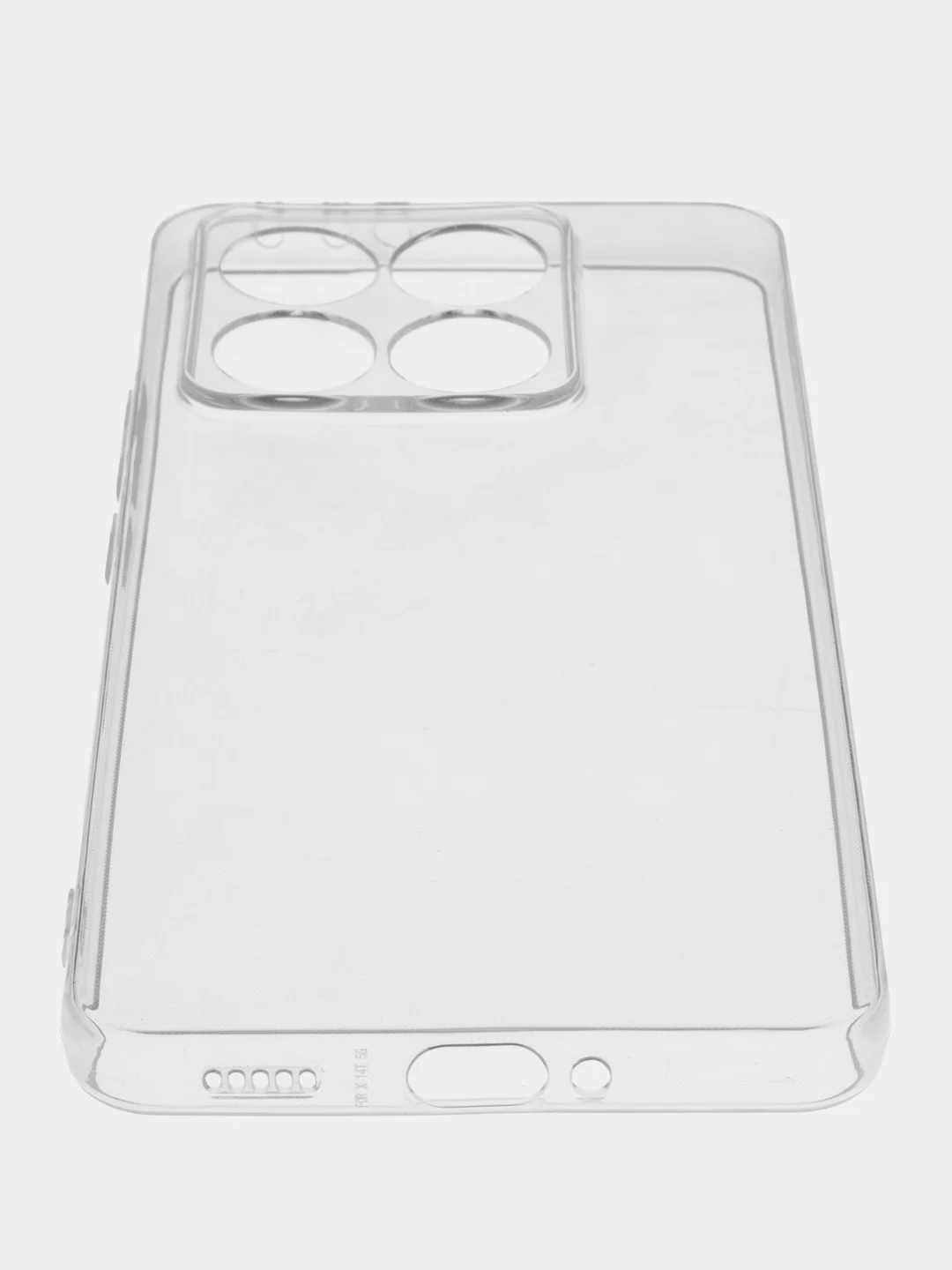 Прозрачный силиконовый чехол на Xiaomi 14T / Сяоми 14T прозрачный, с принтом, защита камеры