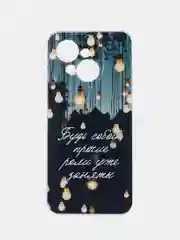 Серый чехол на Tecno Spark Go 1/Pop 9 / Текно Спарк Го 1/Поп 9 прозрачный, с принтом