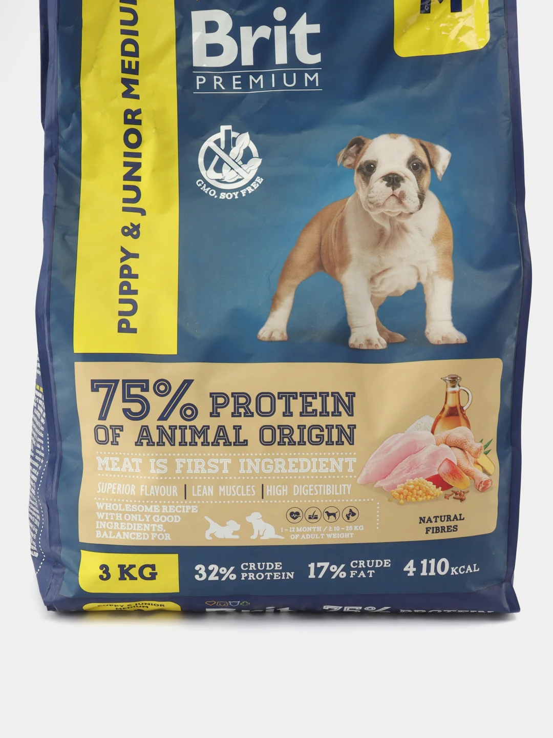 BRIT PREMIUM, Сухой корм с курицей для щенков "Dog Puppy and Junior Medium", 3 кг