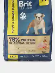 BRIT PREMIUM, Сухой корм с курицей для щенков "Dog Puppy and Junior Medium", 3 кг