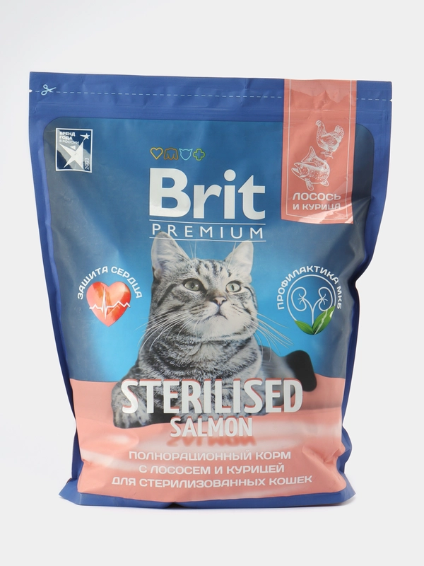 BRIT PREMIUM, Сухой корм с лососем и курицей для кошек"Cat Sterilised Salmon&Chicken", 2кг