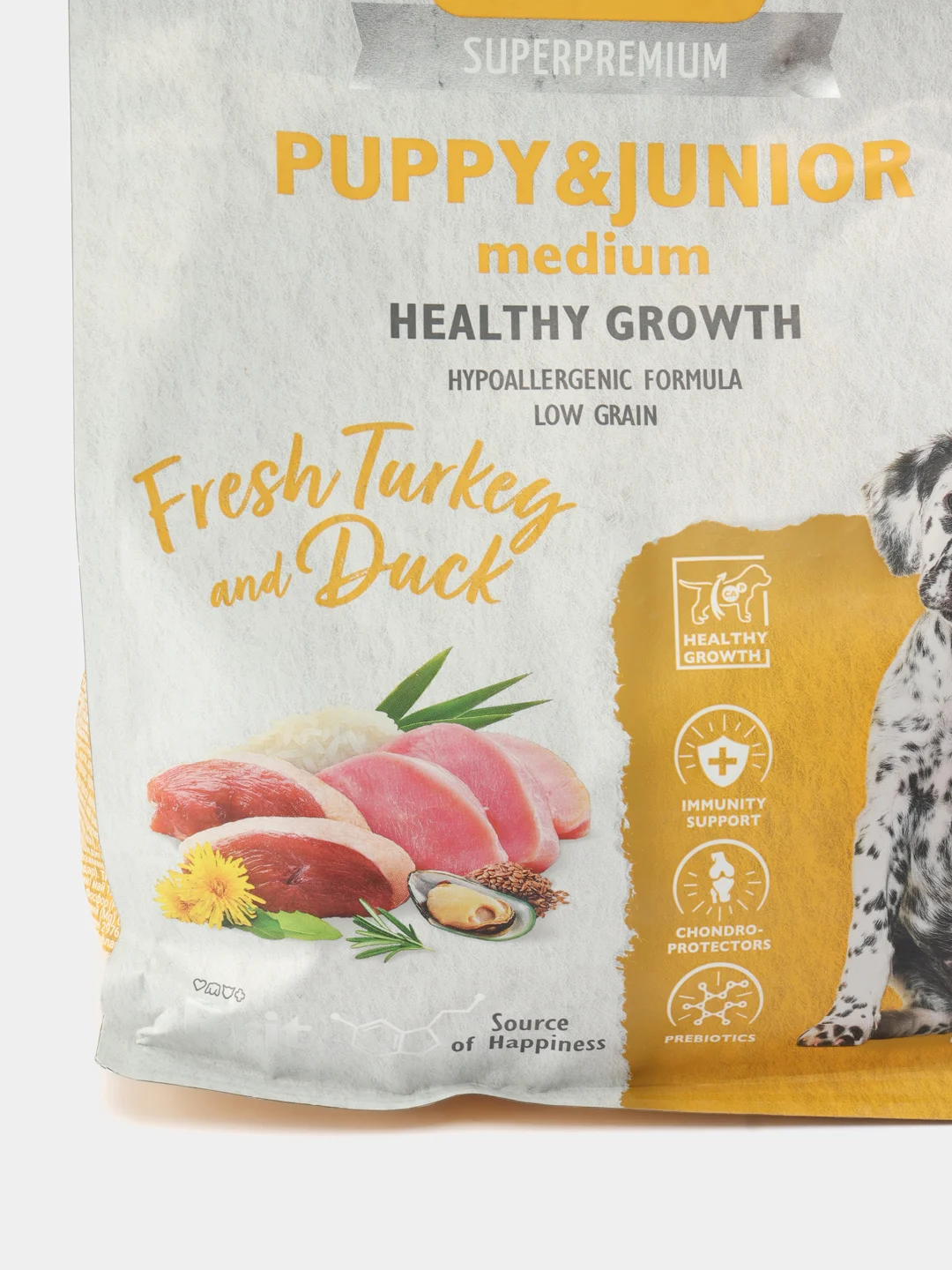 BRIT CARE, Сухой корм с инд и уткой д/щенк. "Dog Puppy&Junior M Healthy Growth", 1.5 кг