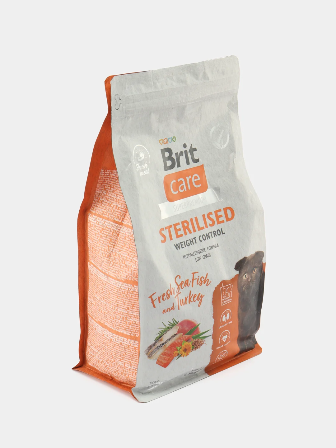 BRITCARE,Сухой корм с морск.рыбой и инд. д/стер.кош "Cat Sterilised Weight Control", 1.5 кг