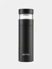 Черный термос для напитков PERFEO, с фильтром для чая, 0,4 л. (PFE1369/PFE1370)