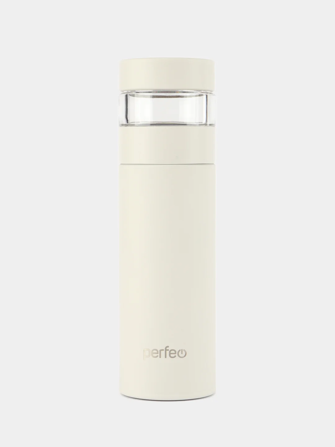 Белый термос для напитков PERFEO, с фильтром для чая, 0,4 л. (PFE1369/PFE1370)