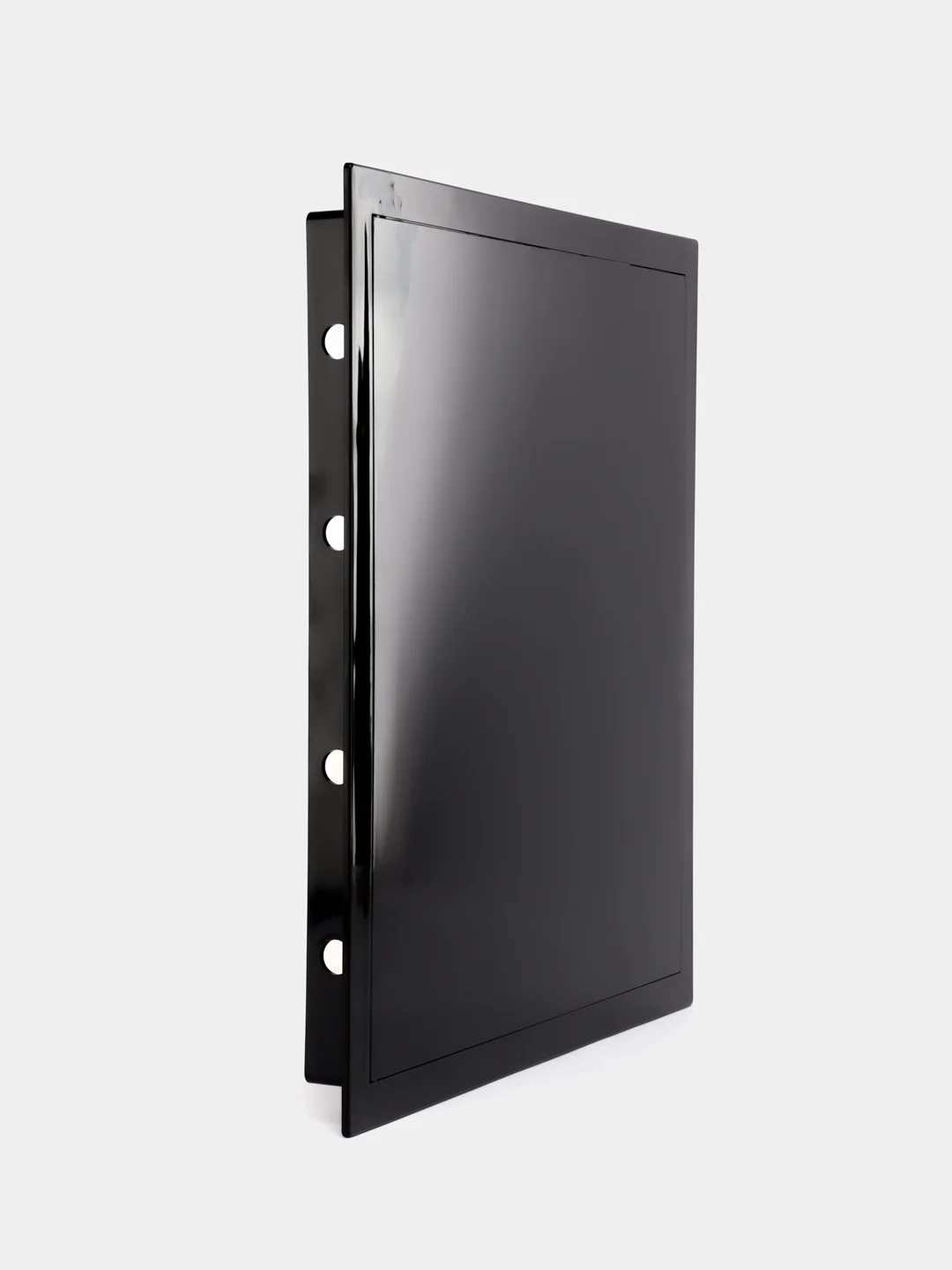 Люк ревизионный нажимной черный EVECS LN Black с фланцем пластик