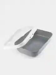 Серый лоток  для кошек малый (с бортами) 420 х 310 х 145 мм