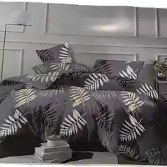 Угольный комплект постельного белья Luxury, 1,5-спальный, микрофибра, премиум
