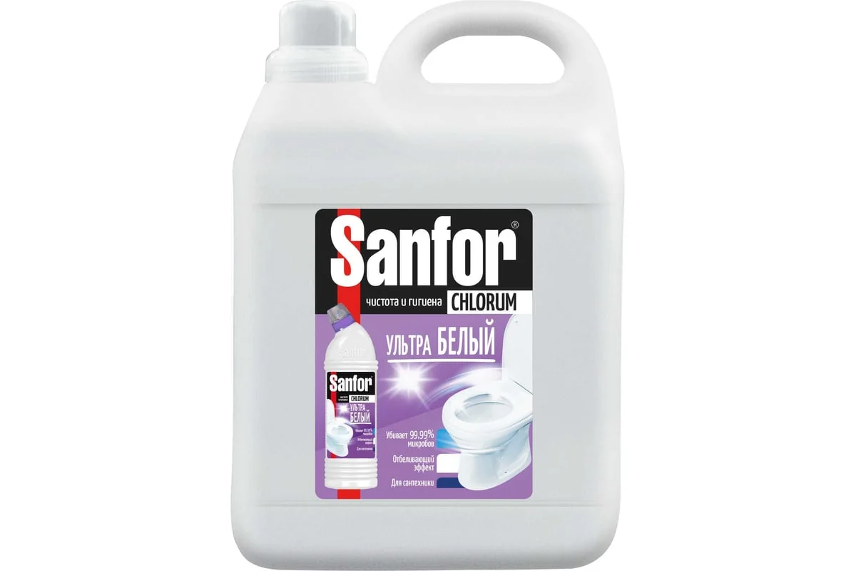 Чистящее средство для туалета Sanfor Chlorum, дезинфицирующее, 5 л