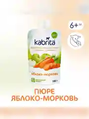 Kabrita® Фруктовое пюре с козьими сливками "Яблоко-Морковь", 100 г
