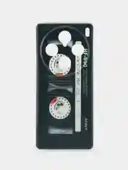 Хром силиконовый чехол на Vivo X100 Pro / Виво X100 Про прозрачный, с принтом, защита камеры