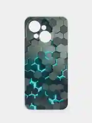 Бирюзовый чехол на Tecno Spark Go 1/Pop 9 / Текно Спарк Го 1/Поп 9 прозрачный, с принтом