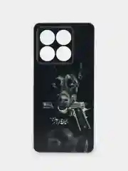 Серый металлик силиконовый чехол на Xiaomi 14T / Сяоми 14T прозрачный, с принтом, защита камеры