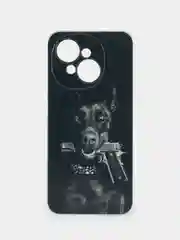 Серый металлик чехол на Tecno Spark Go 1/Pop 9 / Текно Спарк Го 1/Поп 9 прозрачный, с принтом