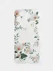 Пастельно-коралловый силиконовый чехол на Honor 200 / Хонор 200 прозрачный, с принтом, защита камеры