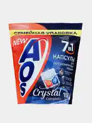 Гибридные капсулы для посудомоечной машины AOS Crystal, 100 штук