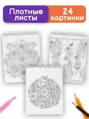 Раскраска антистресс Prof-Press Цветы прокрастинации, 691084, для детей и взрослых, 24 рис