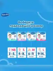 Подгузники детские MARABU, NB, 2-5 кг, 18 штук