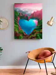 "Озеро Сердце" алмазная мозаика на подрамнике, 40 х 50, "Art on Canvas"