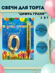 Свечи для торта "Цифра Грани"  Золото 10 см