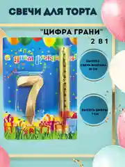 Свечи для торта "Цифра Грани"  Золото 10 см