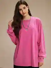 Розовый лонгслив оверсайз унисекс варенка, мужской, женский, 100% хлопок, толстовка, водолазка