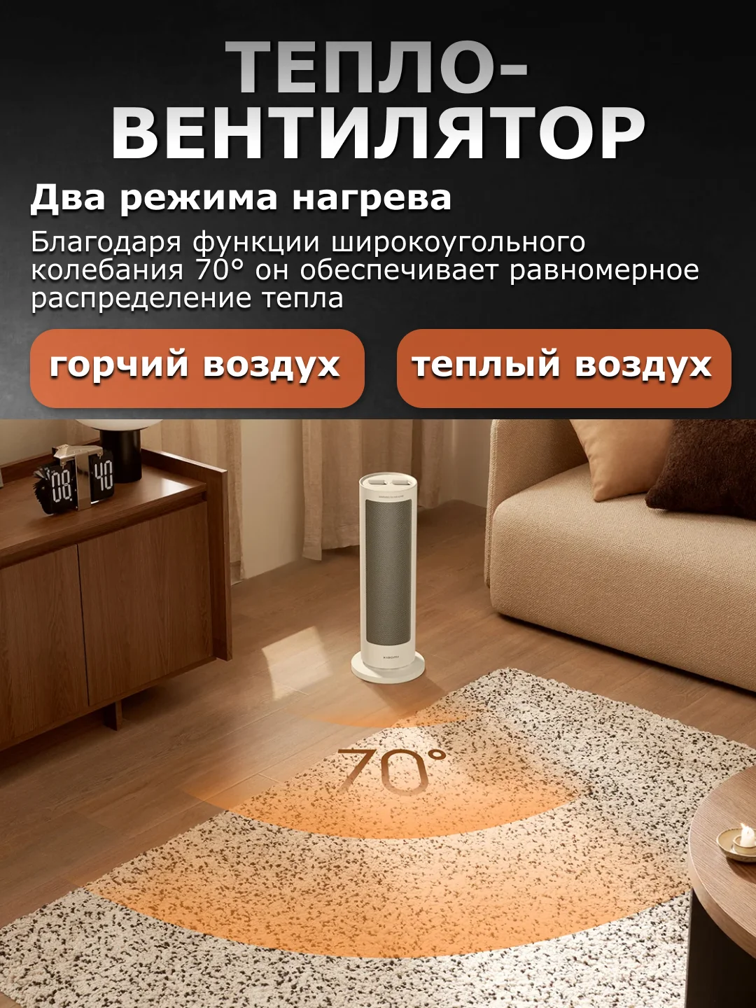 Белый тепловентилятор Xiaomi Fan Heater EU