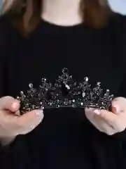 Черный диадема, Корона со стразами на голову, корона для девочки